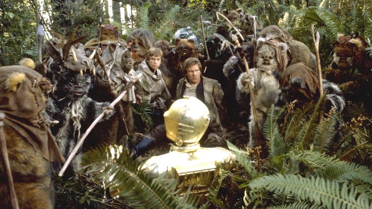 Luke Skywalker and Han Solo are captured by the Ewoks