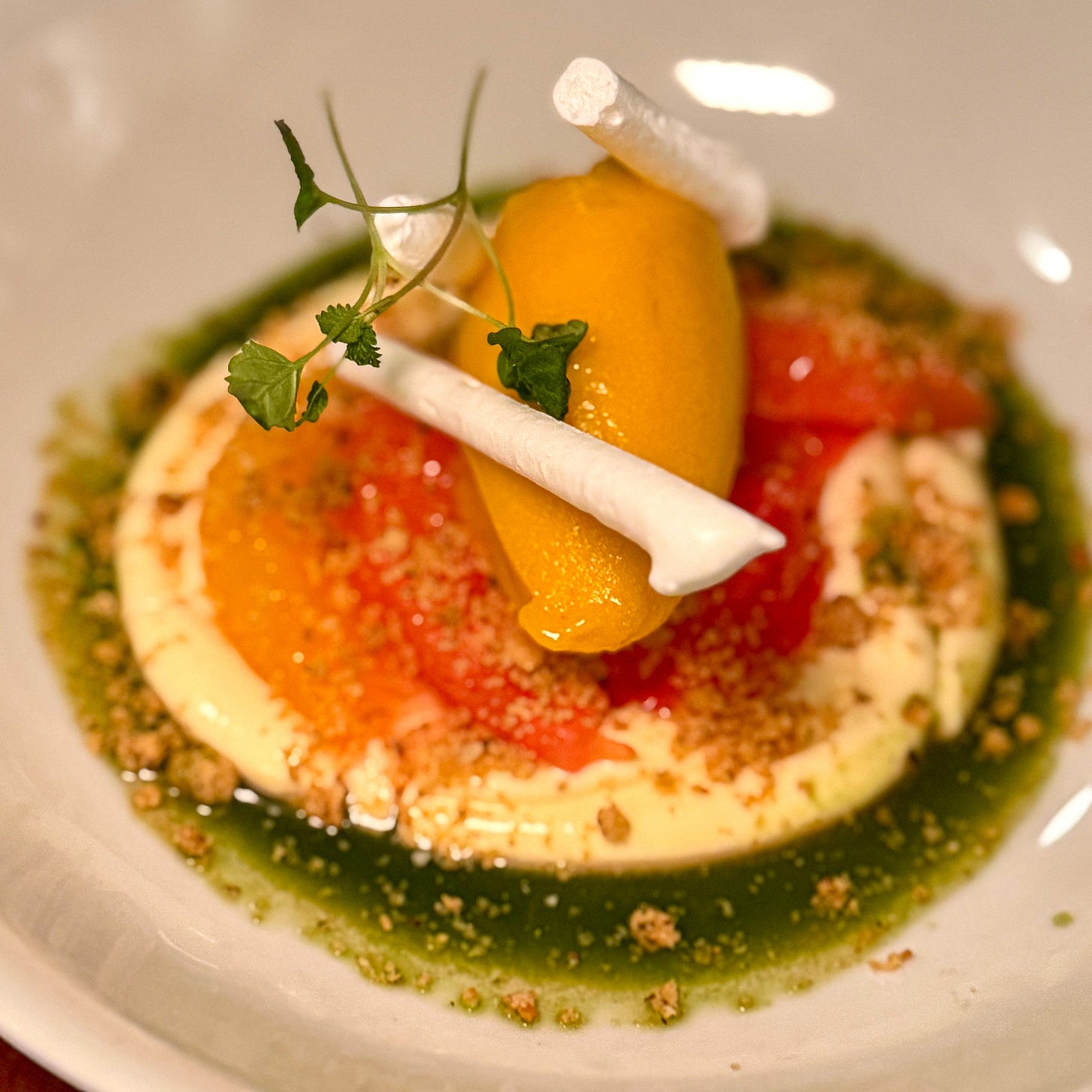Citrus crémeux with hazelnut crumble at Fugue, Paris