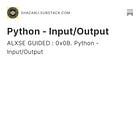 Python - Input/Output