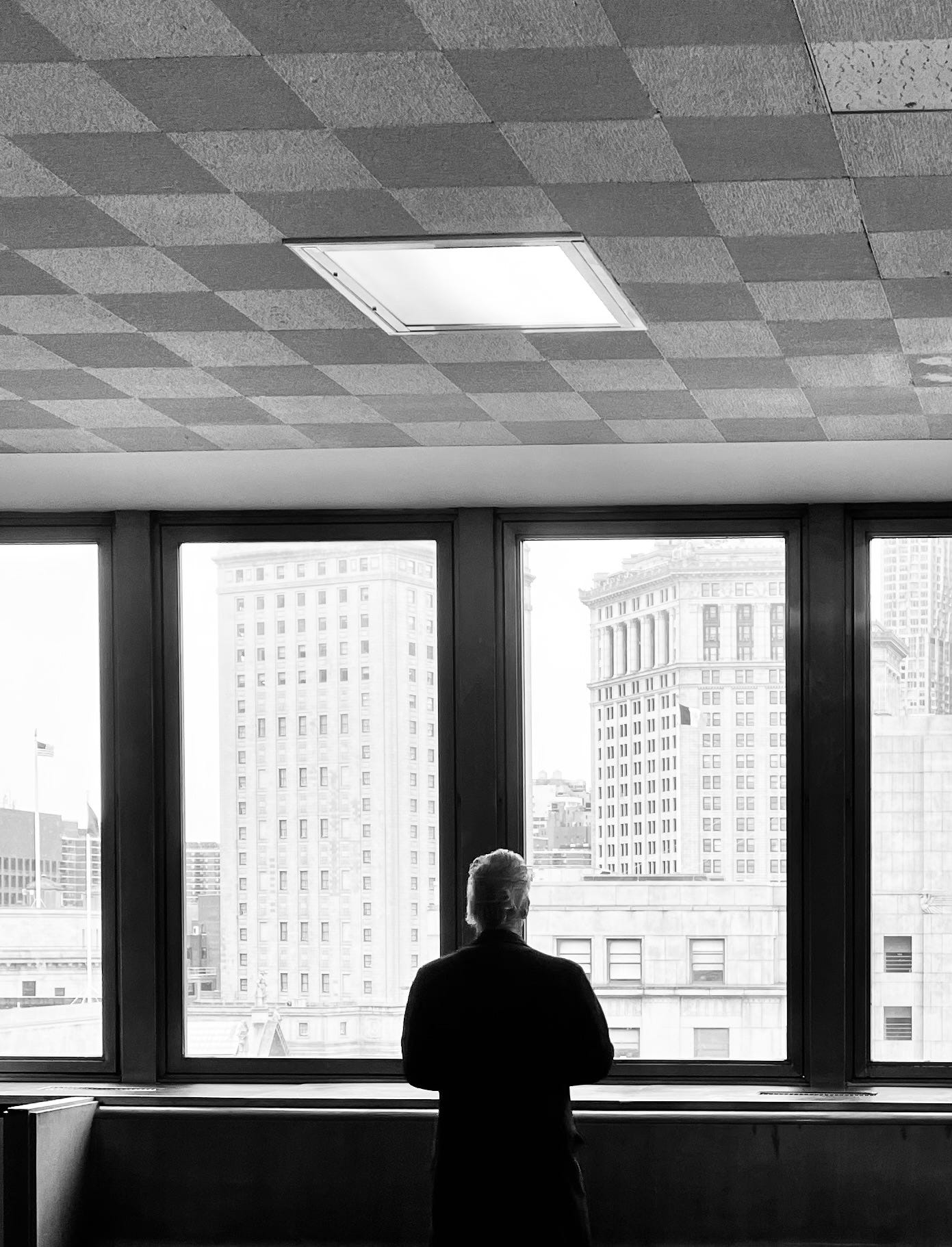 Man considering the loneliness of New York City