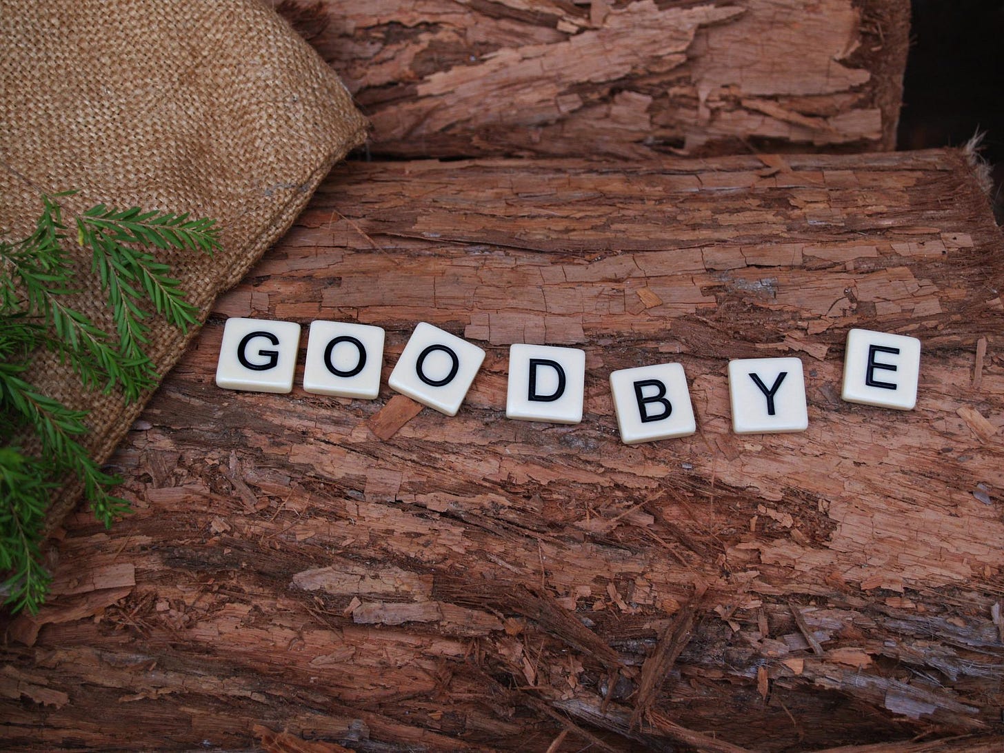 Letters spelling Goodbye Letters spelling Goodbye