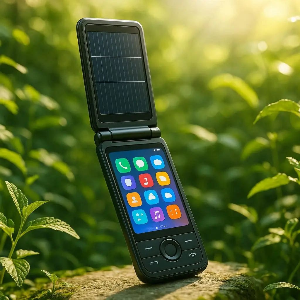 solar powered flip phone
