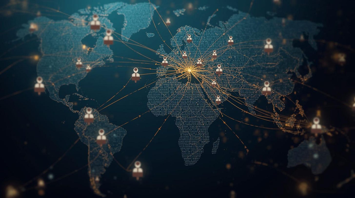 Map showing recruiters limited to local markets and clients in their region