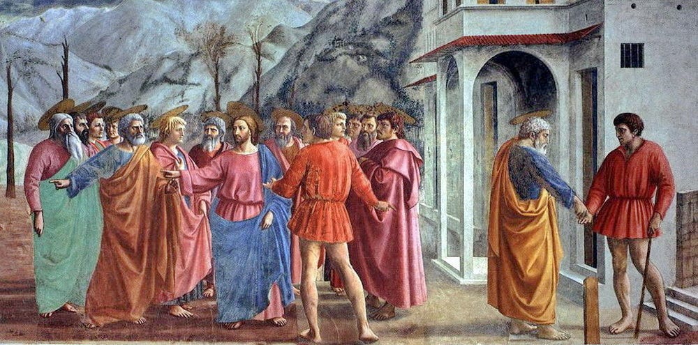 El pago del tributo (Masaccio) - Wikipedia, la enciclopedia libre