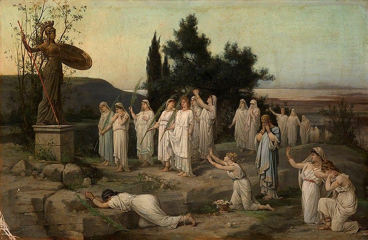 File:Hector Leroux--Adoration of the Goddess Pallas Athena.jpg - Wikimedia  Commons