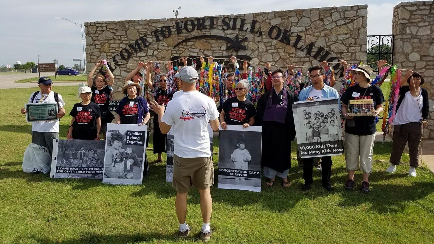 Japanese internment camp survivors protest Ft. Sill migrant detention center - Los Angeles Times Japanese internment camp survivors protest Ft. Sill migrant detention center - Los Angeles Times