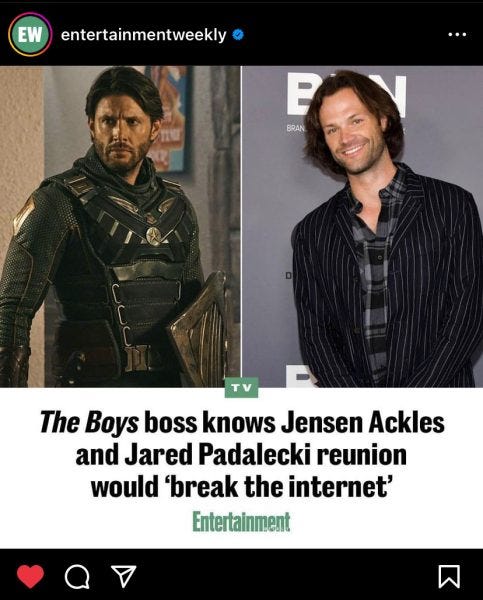 Jensen Ackles and Jared Padalecki back together for The Boyx Season 5 Jensen Ackles and Jared Padalecki back together for The Boyx Season 5