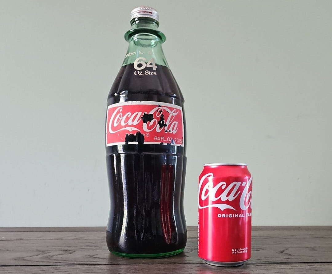 *RARE COCA COLA 64 OZ GLASS BOTTLE UNOPENED