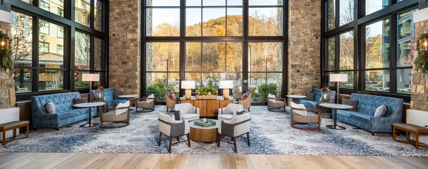 Lobby of Dollywood HeartSong Lodge