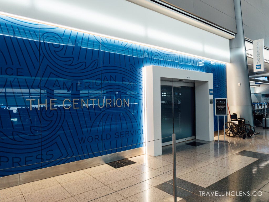 Las Vegas airport Amex Centurion Lounge, entrance.