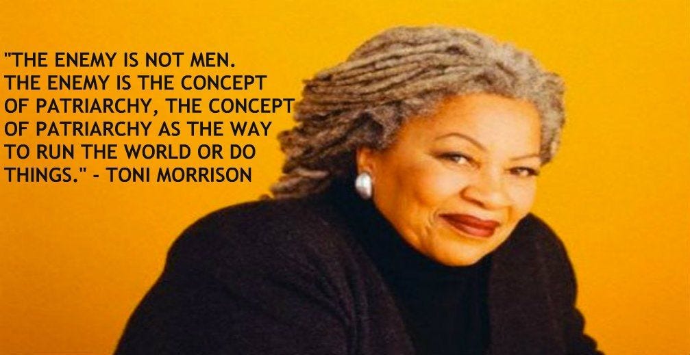 Image result for The enemy is not men. The enemy is the concept of patriarchy, the concept of patriarchy as the way to run the world or do things.