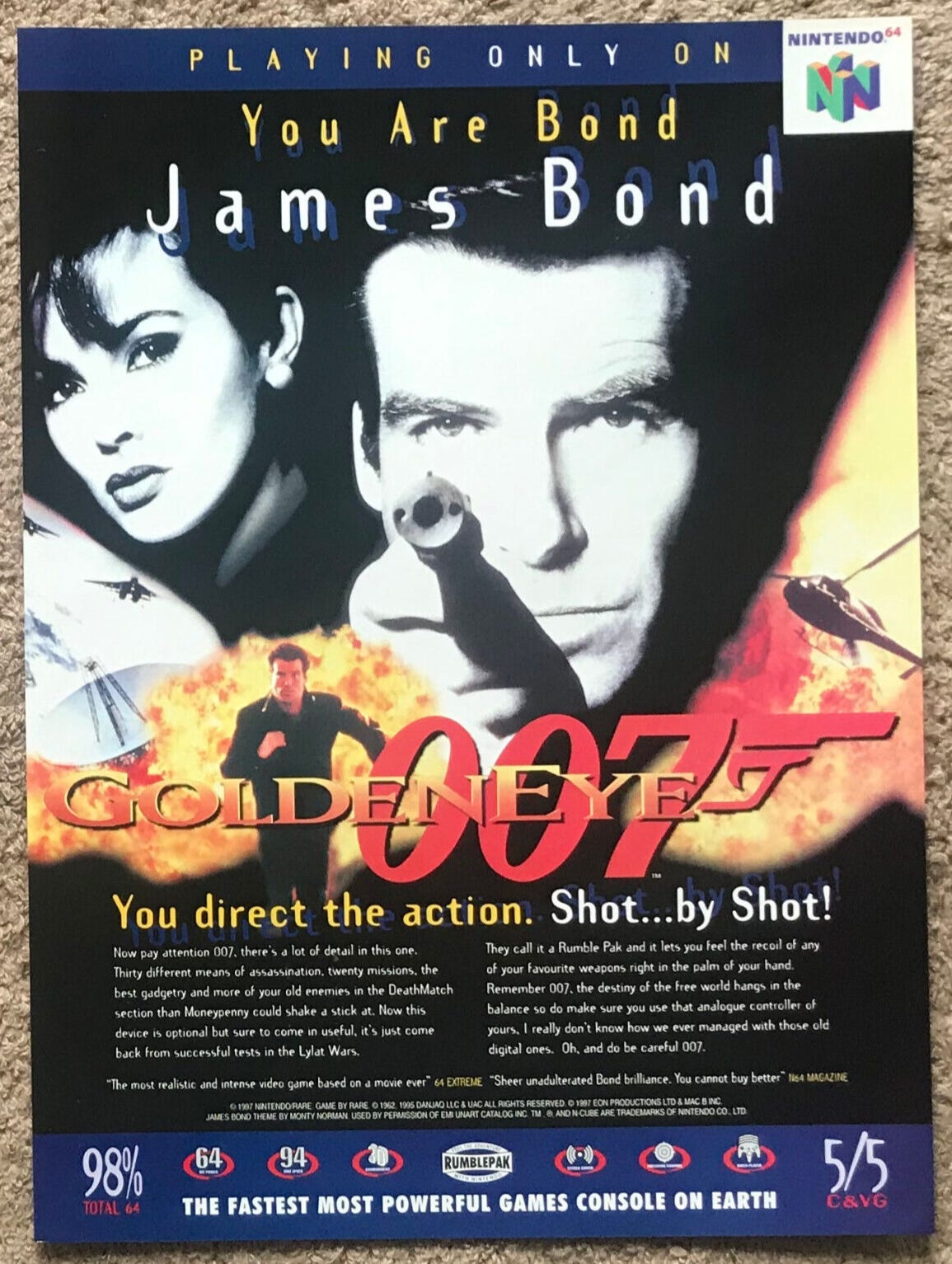 GOLDENEYE - 1997 full page UK magazine ad NINTENDO 64 JAMES BOND 007