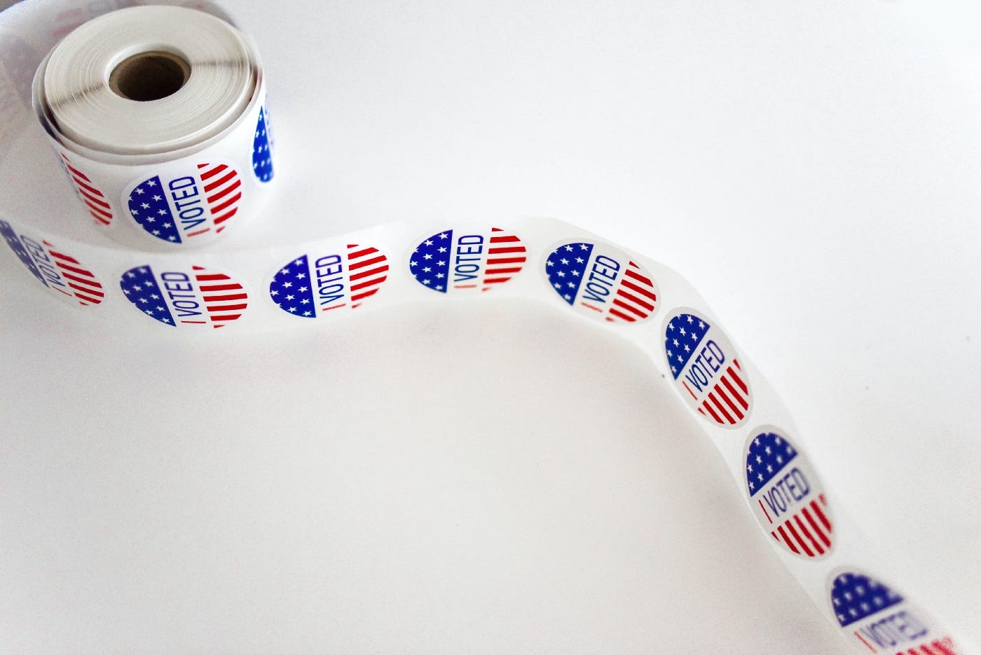A sheet of "I Voted" stickers.