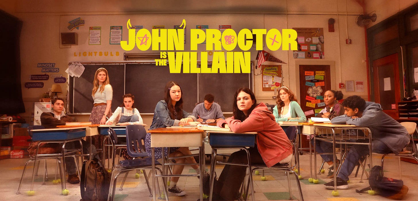 still from the set of "John Proctor is the Villain"