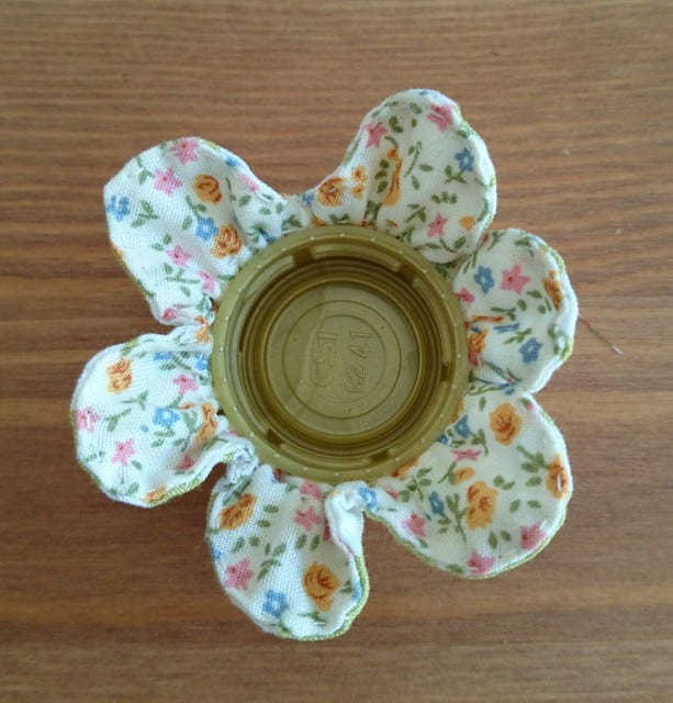 Bottle Top Pin Cushion In Progress Bottle Top Pin Cushion In Progress