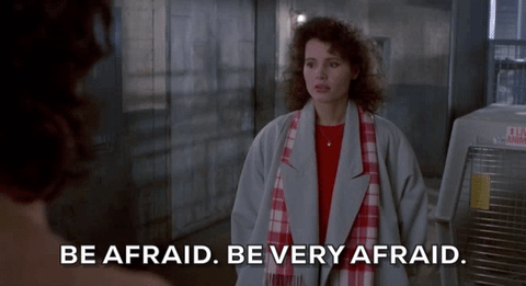 Trending GIF jeff goldblum 1986 geena davis the fly be afraid be afraid be  very afraid