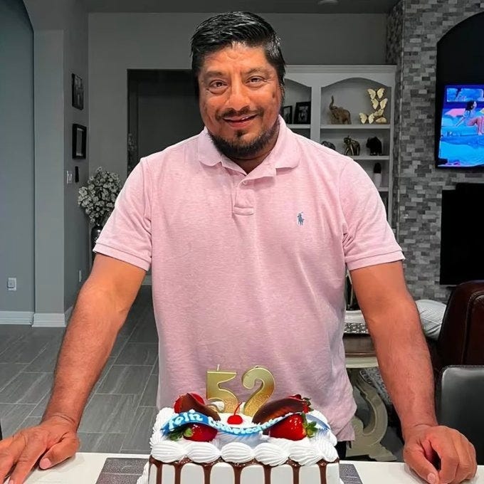 Lorenzo Salgado Araujo had lived in the US for 35 years (without any known criminal history) when he was fatally shot by an ICE agent on Tuesday, July 7, 2026. (Photo provided by the Salgado family)