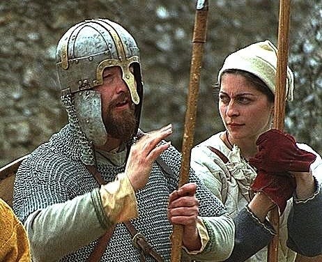Two people photographed in Saxon costume Two people photographed in Saxon costume