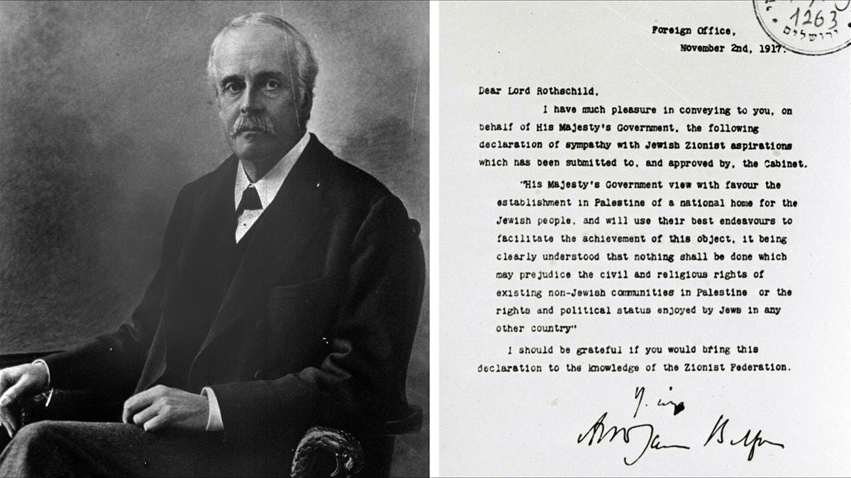 La Declaración Balfour: 67 palabras que hicieron historia