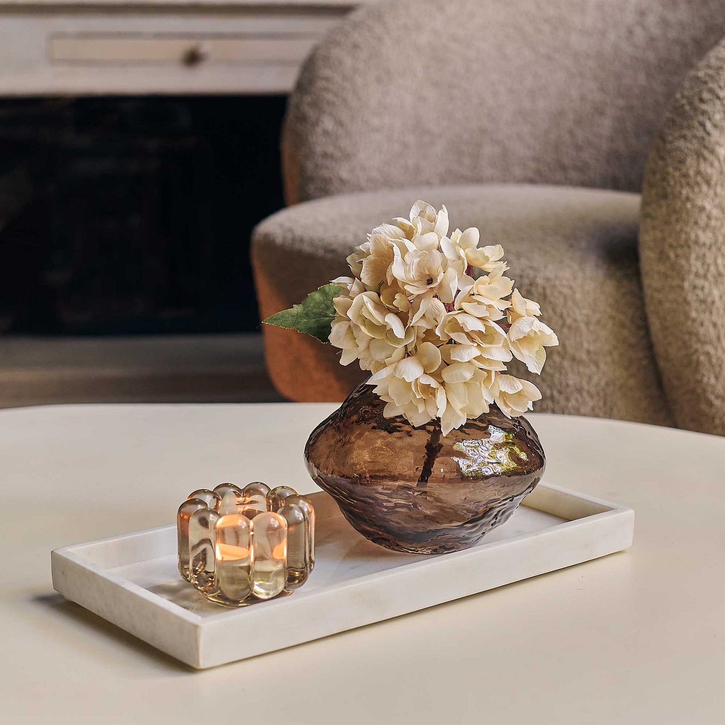 brown frosted glass vase