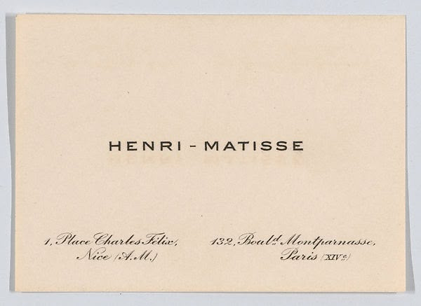 This may contain: an old postcard with the words henri - matissee written on it