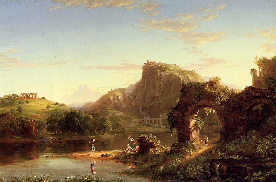 L Allegro (Italian Sunset) (1845) by Thomas Cole - Artchive