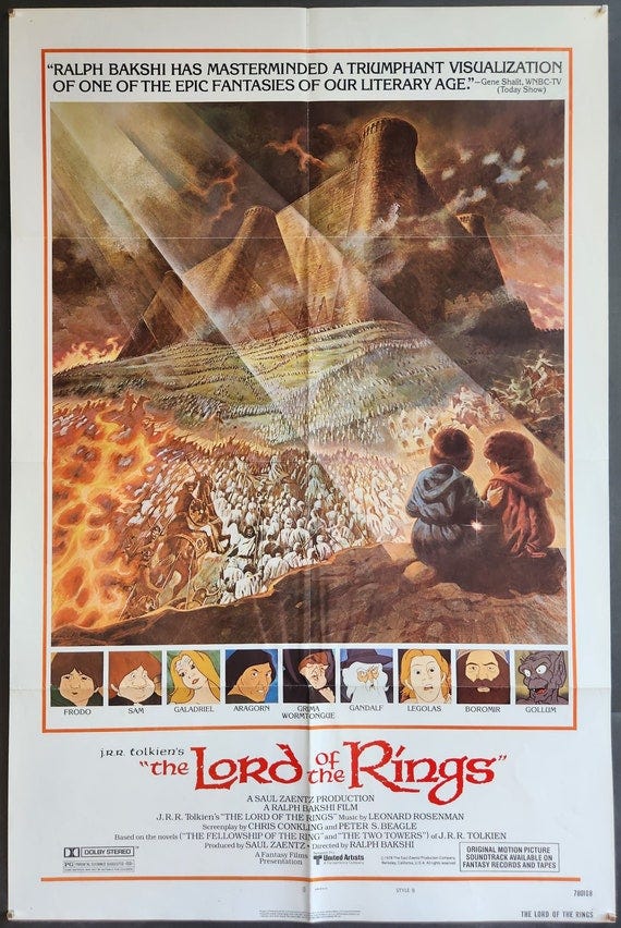 The Lord of the Rings-rare Original Vintage Movie Poster for Ralph Bakshi's  Journey to Middle Earth With John Hurt and Anthony Daniels - Etsy