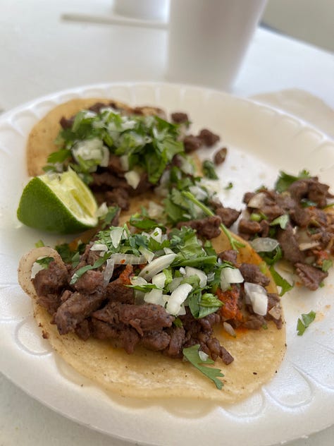 pcitures of various mexican food and vendors at the Sacred Heart of Jesus Church in Anniston Alabama annual festival