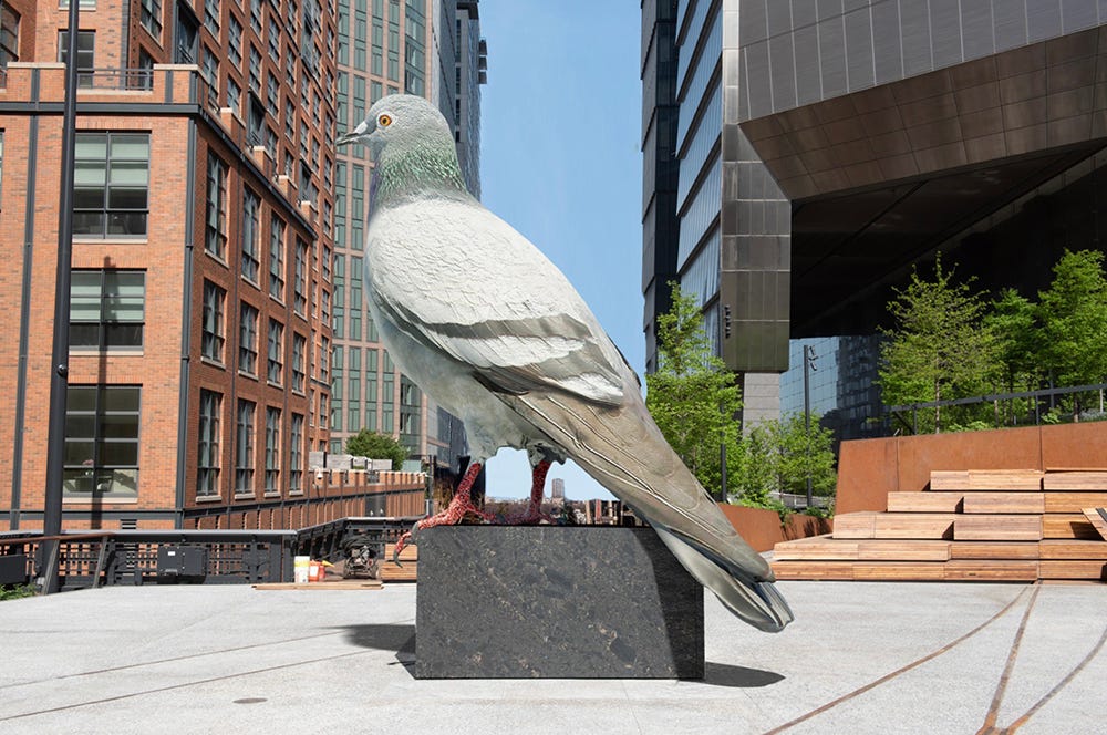 Iván Argote: Dinosaur Arrived on the High Line Plinth - GothamToGo