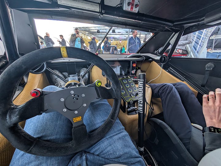 We recorded the podcast at Heilbronn Slush'd 2025 from inside an Audi S1 e-tron quattro Hoonitron. Attendees could listen to the podcast "live" with headphones. Here are some pictures of the event: