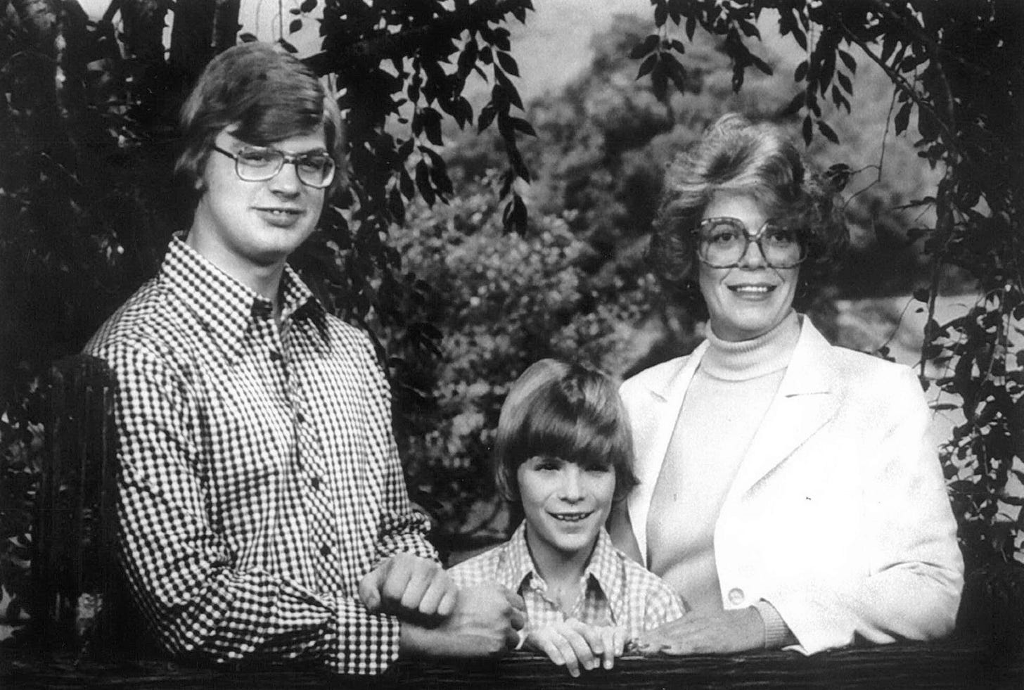 Jeffrey Dahmer (left) poses with his mother, Joyce Flint, and younger brother, David. The undated portrait was provided by Flint. Jeffrey Dahmer (left) poses with his mother, Joyce Flint, and younger brother, David. The undated portrait was provided by Flint.
