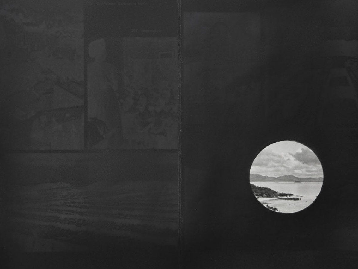Marina Camargo, Notas sobre a história universal, (detail), (painting on book pages), 2018 [Galeria Superfí­cie, São Paulo. © Marina Camargo]