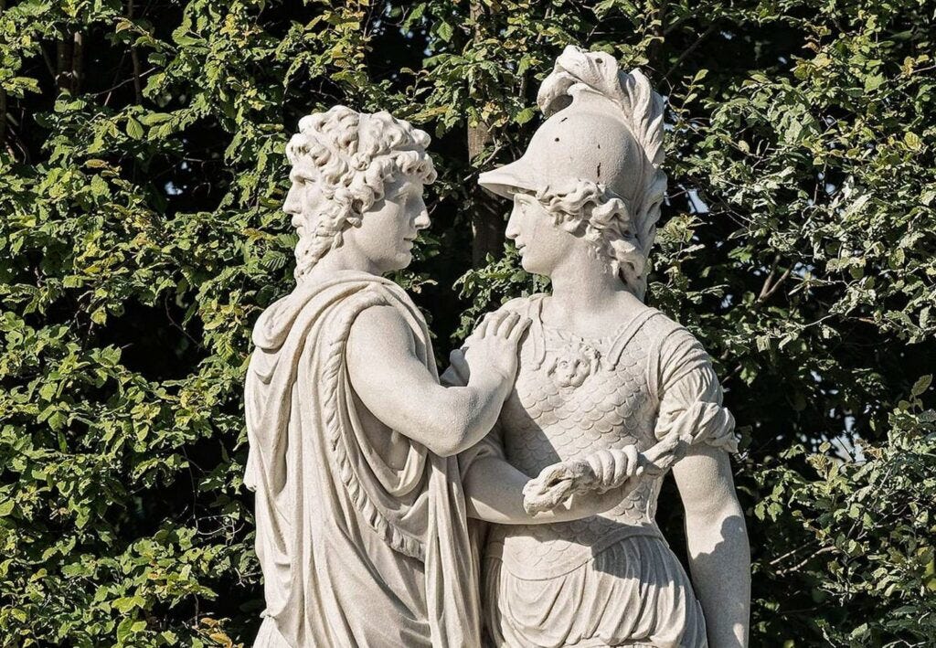 Statue of Janus and Bellona, Roman goddess of war. By Johann Wilhelm Beyer Statue of Janus and Bellona, Roman goddess of war. By Johann Wilhelm Beyer