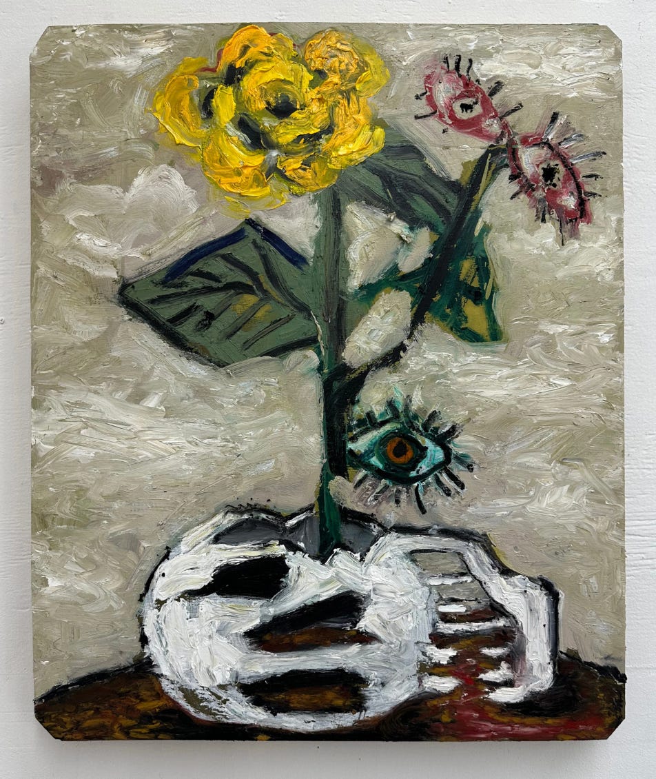 James Greco skull and flowers