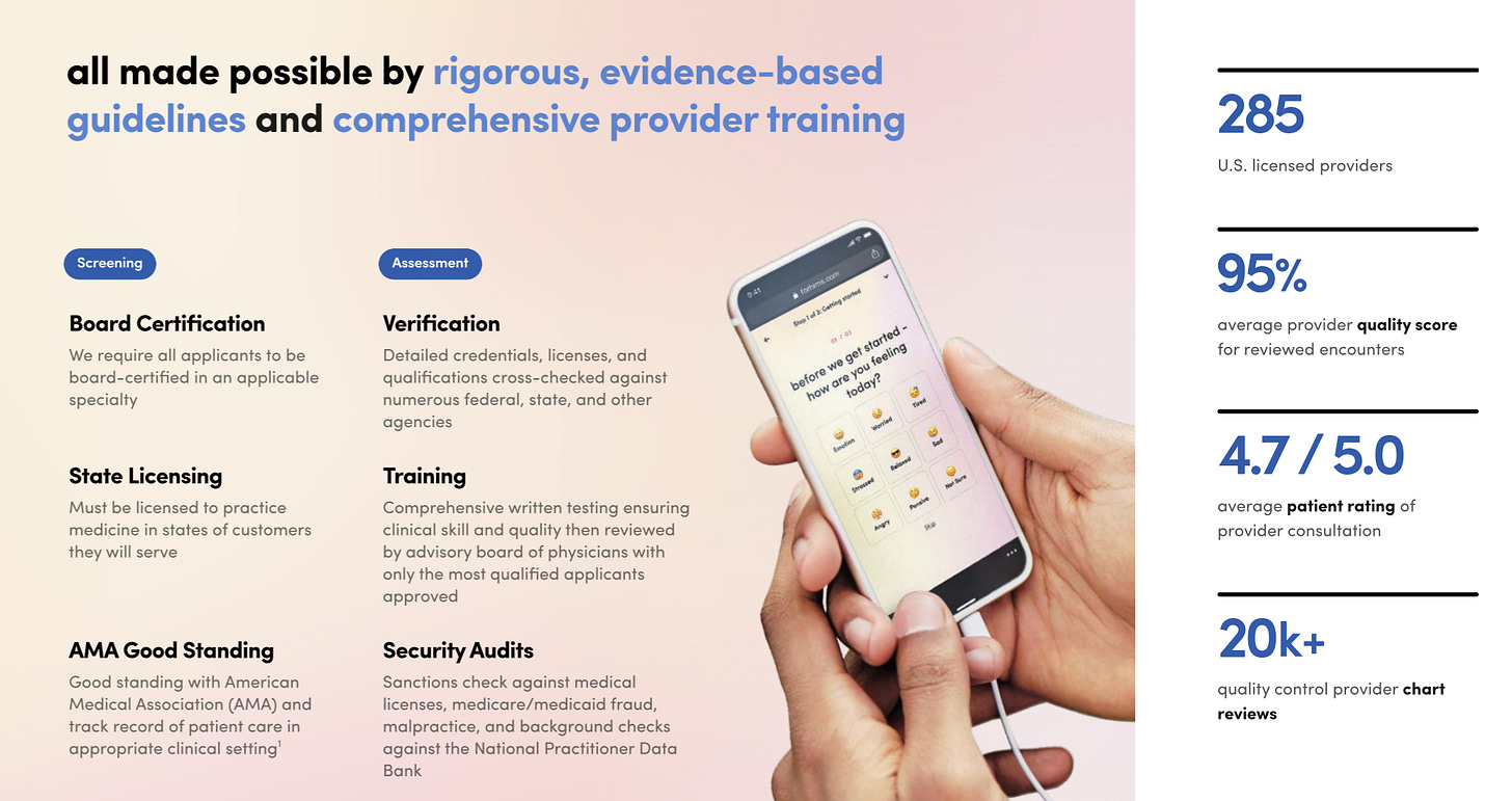 Hims Medical Providers Quality - From Investor Presentation