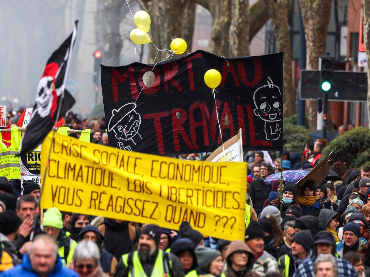 Third day of strikes and protests held in France over Macron pension plan |  France | The Guardian