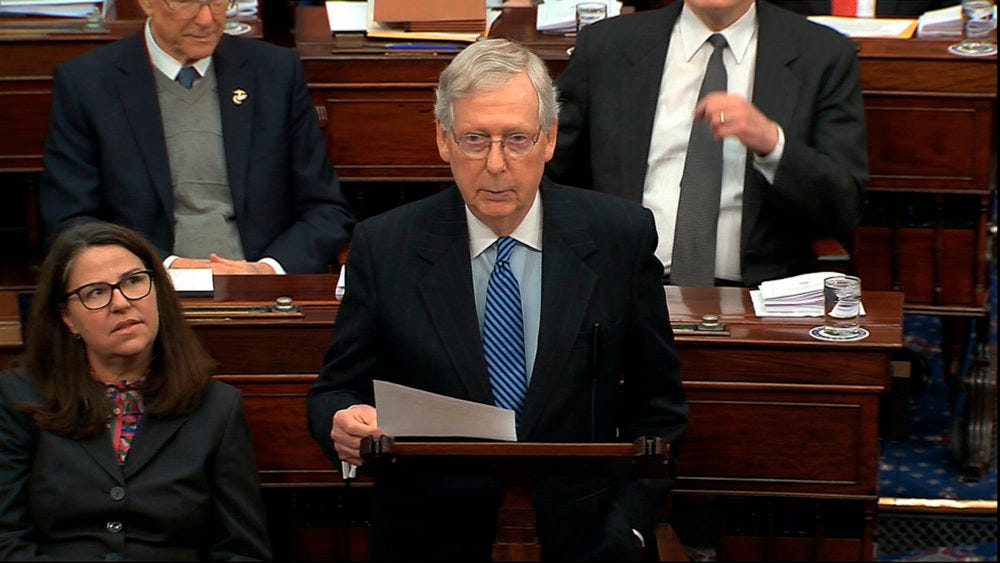 Image result for Mitch McConnell impeachment trial