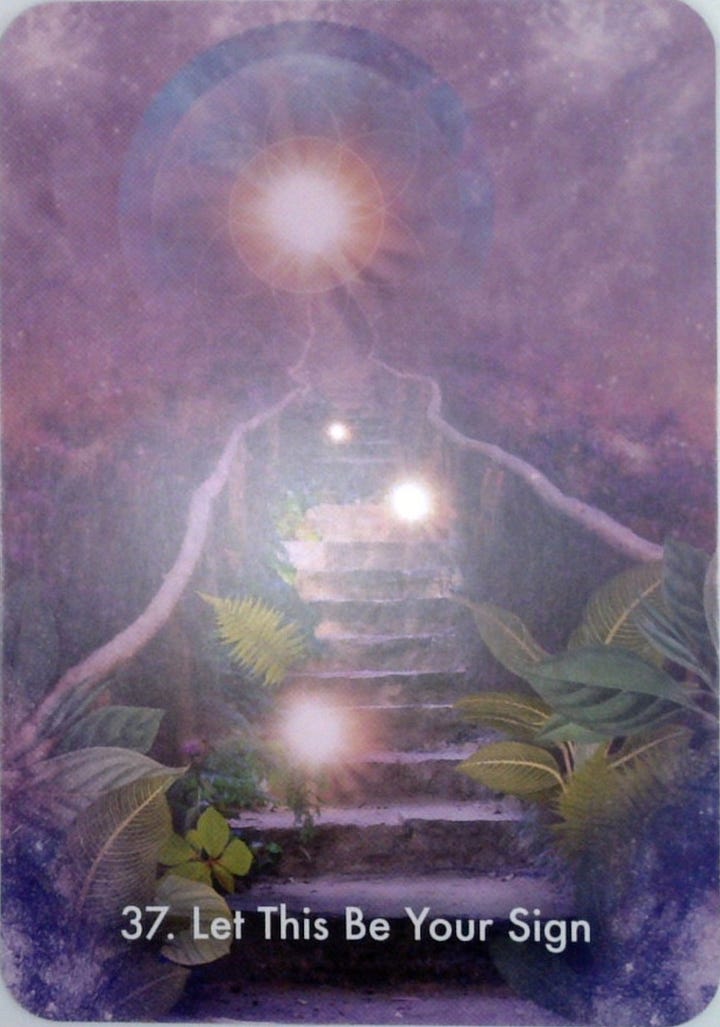 The Ace of Wands tarot card and the Let This Be Your Sign oracle card.