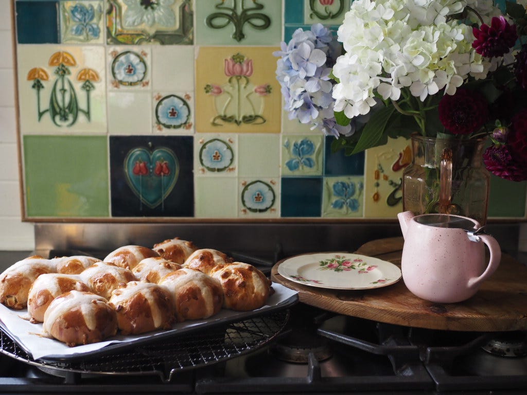 White Choc Chai Hot Cross Buns