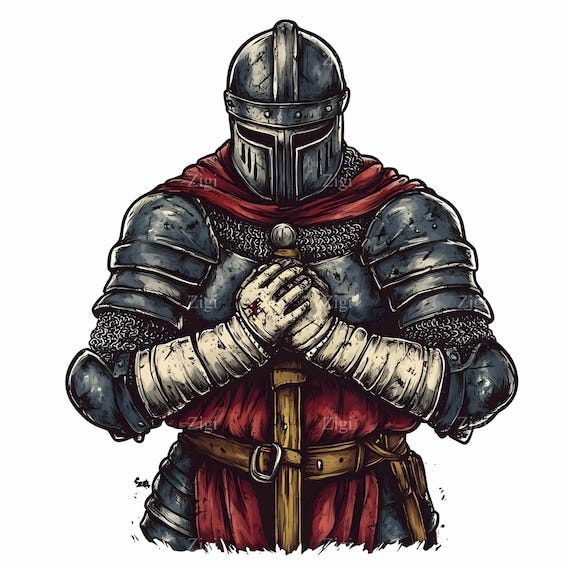 20 JPEG Knight Clipart JPEG – Medieval Warrior in Steel Armor With Red Cape  and Sword, Prayer Pose Fantasy Crusader Digital Art - Etsy