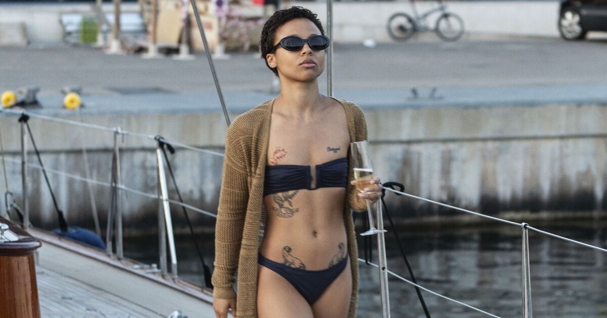 Harper Stern sauntering confidently on a boat in a bikini. Look at that tiny girl go! Harper Stern sauntering confidently on a boat in a bikini. Look at that tiny girl go!
