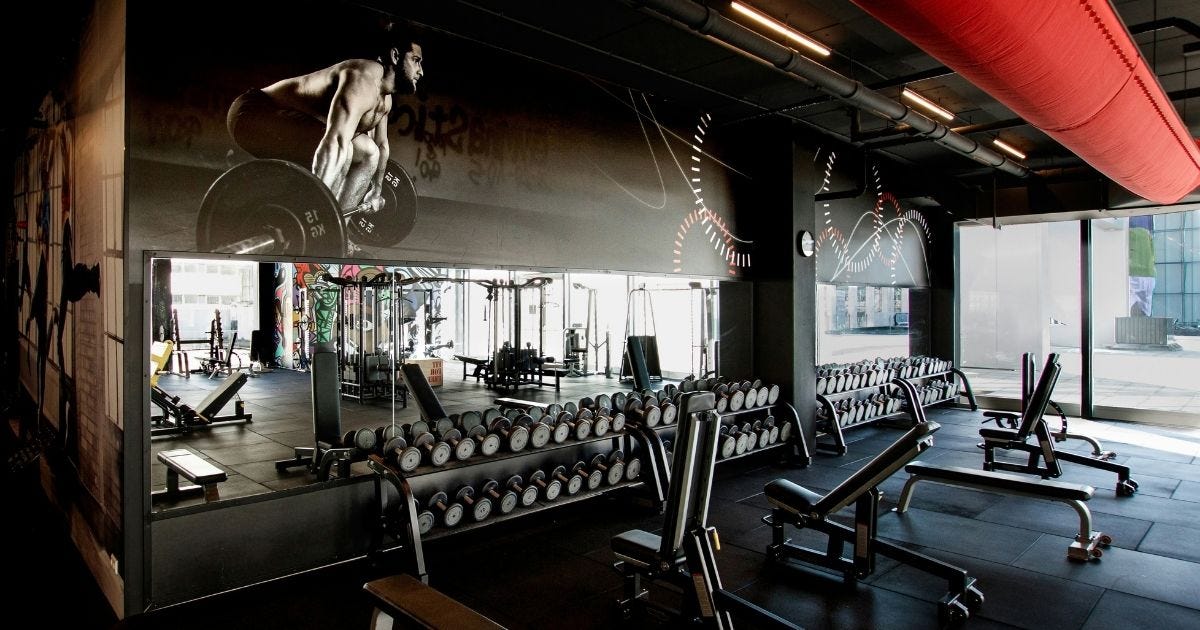 Inside the Fit For Free gym (Lijnbaan) Rotterdam Netherlands