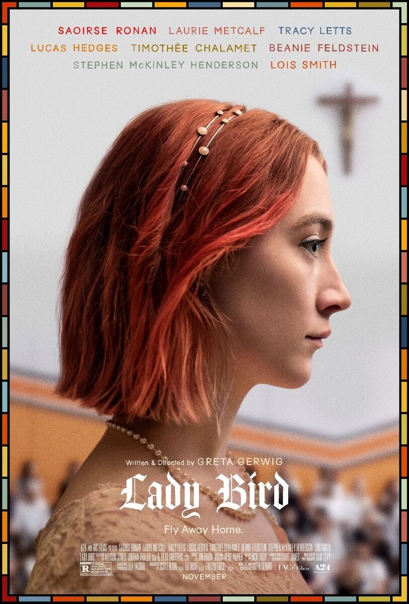 LADY BIRD POSTER A4 A3 A2 A1 FILM CINEMA GRANDE FORMATO