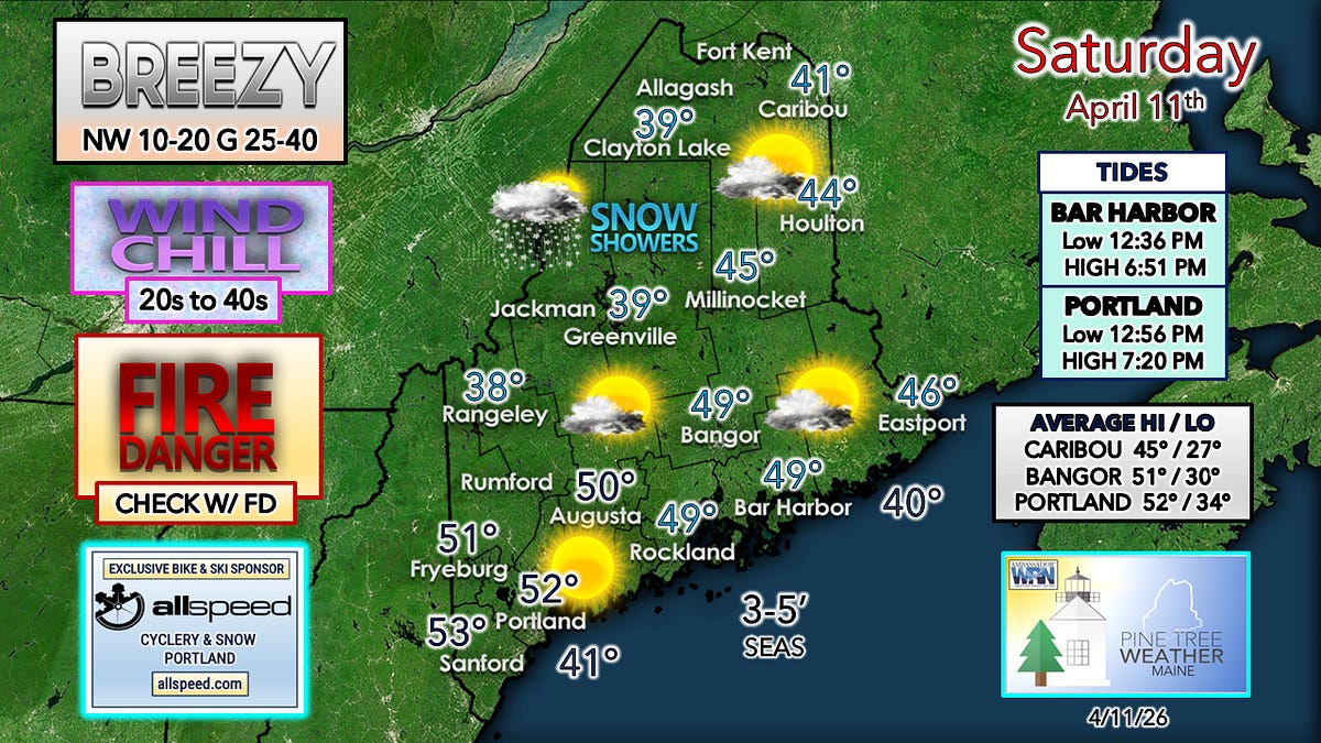 Breezy and cooler for Saturday - Pine Tree Weather