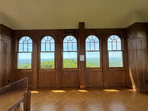 windows, observation, signs, river, trees, sky