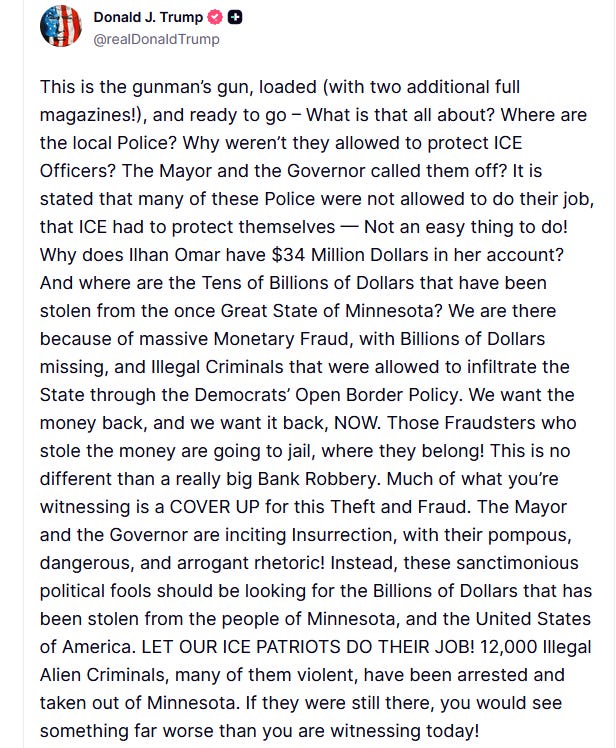 Text of Trump's post, which is quoted in full (bit by bit) below. Text of Trump's post, which is quoted in full (bit by bit) below.