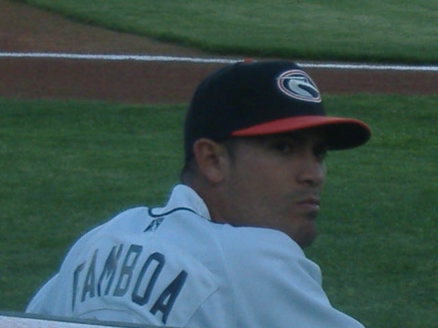 It wasn't quite time for the ballgame yet, but Eddie Gamboa had his game face already on before a recent contest. It wasn't quite time for the ballgame yet, but Eddie Gamboa had his game face already on before a recent contest.