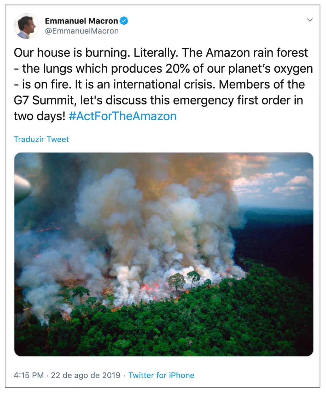 Macron e famosos usaram fotos antigas ou de outros locais para falar da  Amazônia Macron e famosos usaram fotos antigas ou de outros locais para falar da  Amazônia