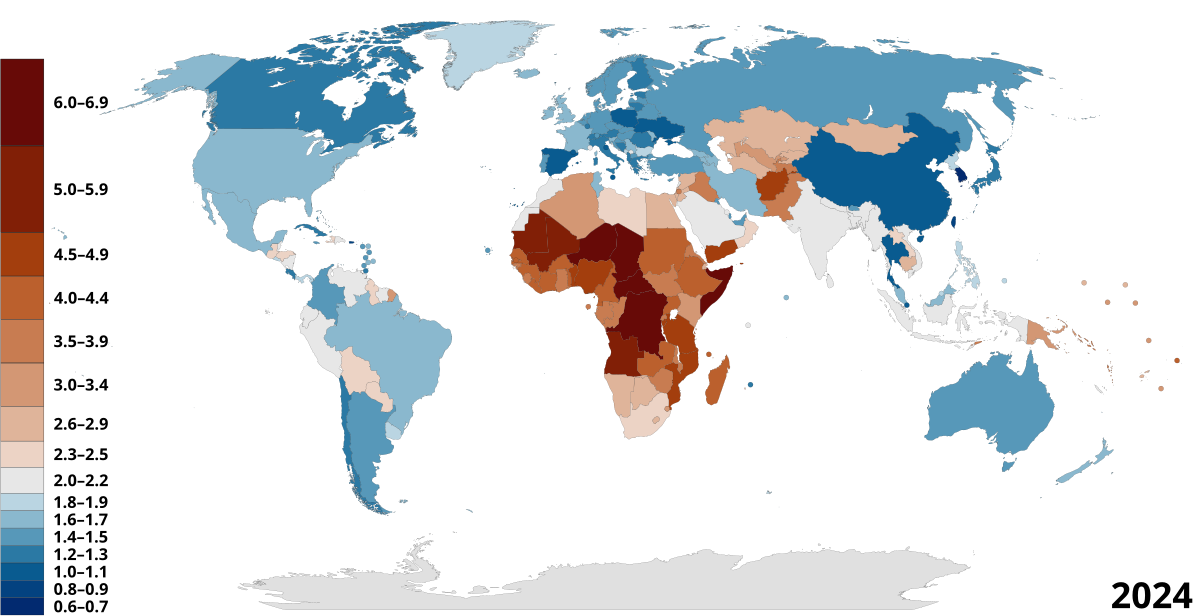 List of countries by total fertility rate - Wikipedia List of countries by total fertility rate - Wikipedia