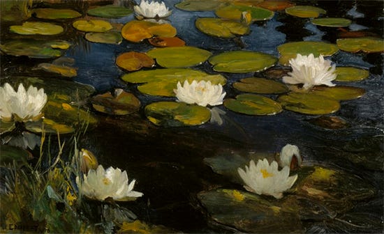 Water Lilies Study for the Youth and a Mermaid, Albert Edelfelt Water Lilies Study for the Youth and a Mermaid, Albert Edelfelt